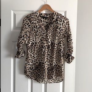 Leopard Print Zara Blouse Sz Small